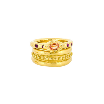 Sharlala Jewellery Beaded Wobbly Band Gold Vermeil  - Radical Giving