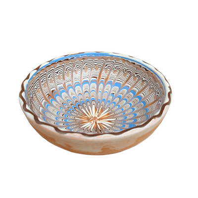 Casa De Folklore Almond Blue Serving Bowl - Radical Living 