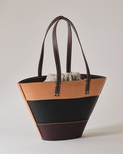 Lucy Welton Handmade Leather Margot Bag Tan, Brown & black