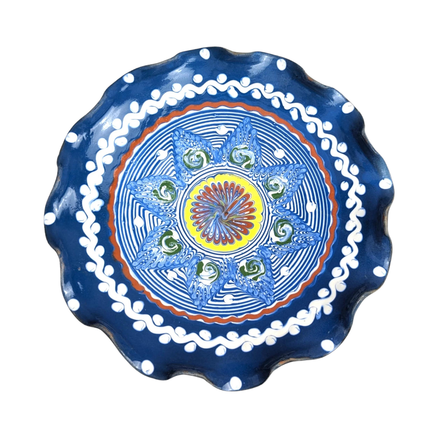 Casa De Folklore Cobalt Ripple Servings Dish - Radical  Living