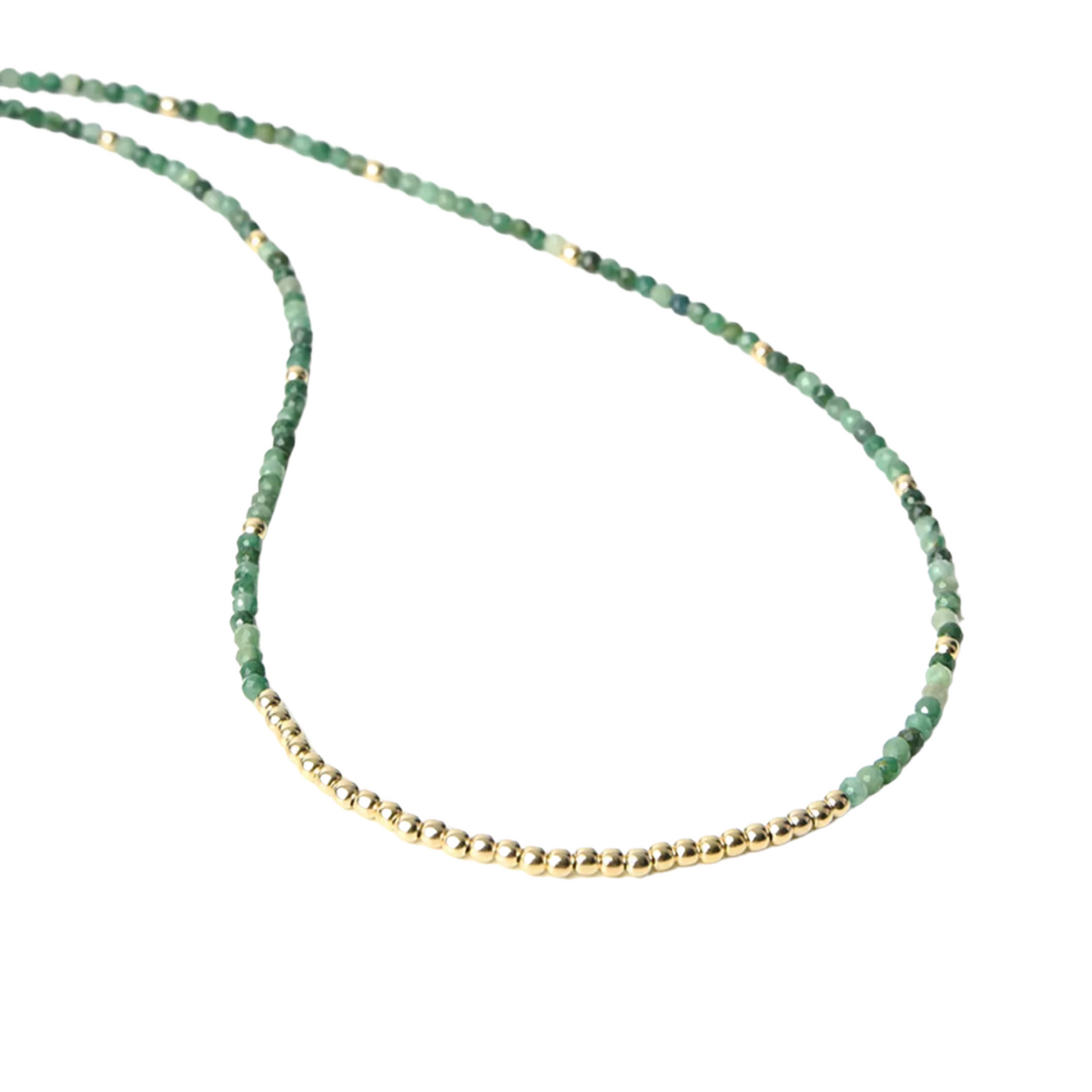 Sofia Dickie Delicate Beaded Gemstone Necklace – Emerald - Radical Living