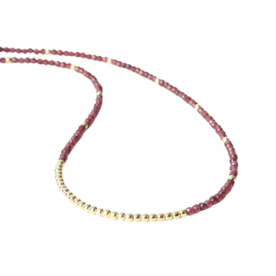 Sofia Dickie Delicate Beaded Gemstone Necklace – Garnet - Radical Living 