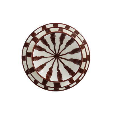 Woven Rosa  Hand-painted Wave Breakfast Bowl, Espresso