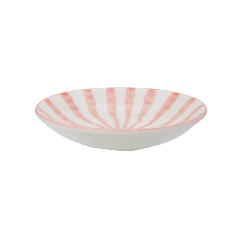 Woven Rosa  Hand-painted Wave Pasta Bowl, Blush