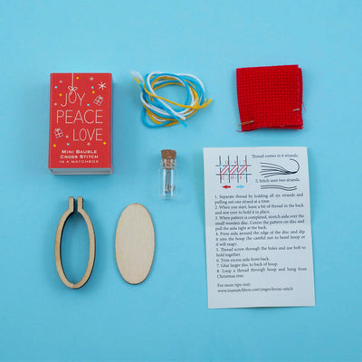 Marvling Bros LTD Make Your Own Christmas Bauble Joy, Peace, Love Cross Stitch Kit