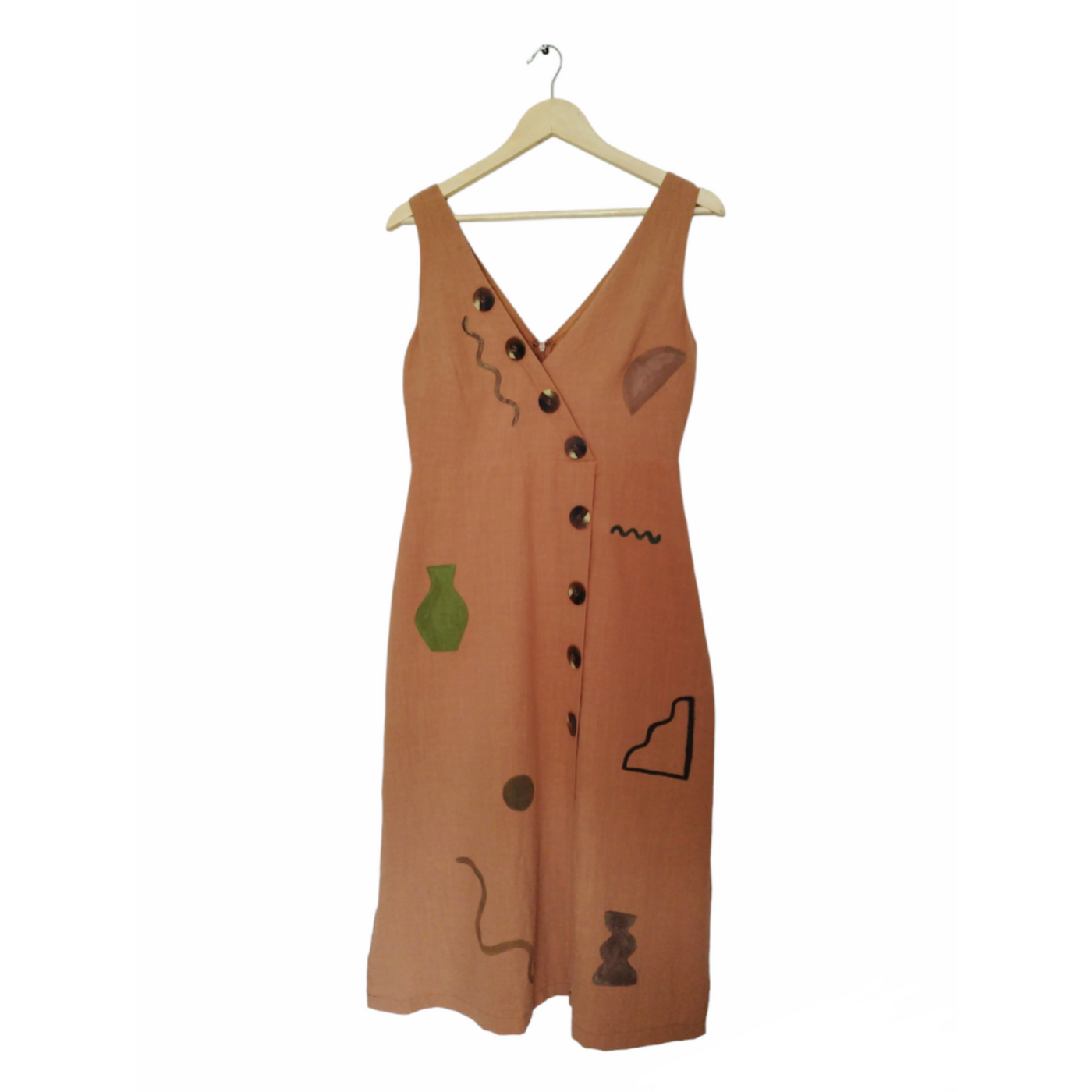 Aff & Jam Hand painted Terracotta Dress - Radical Living 