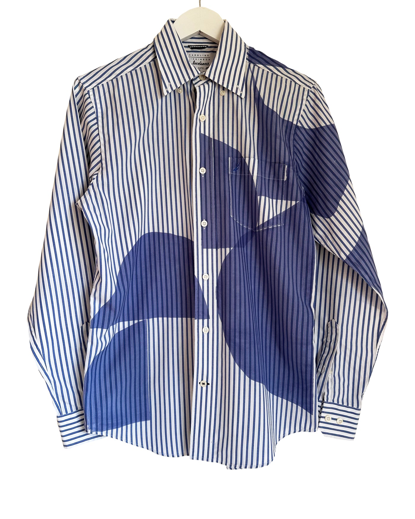 Caroline Dickinson Hand Printed Striped Bordeaux Shirt - Radical Living 