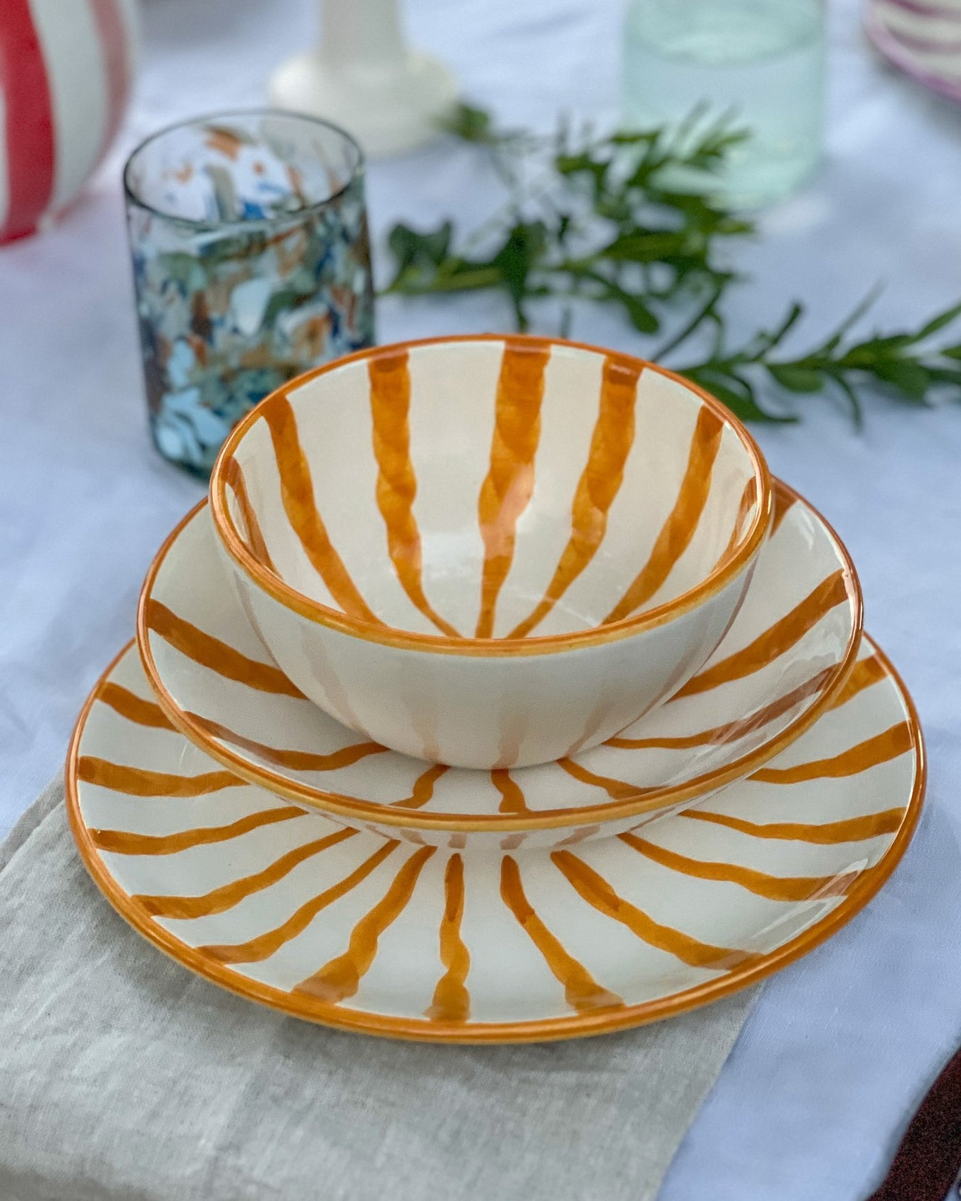 Woven Rosa Hand painted Wave Breakfast Bowl Sunglow - Radical Living