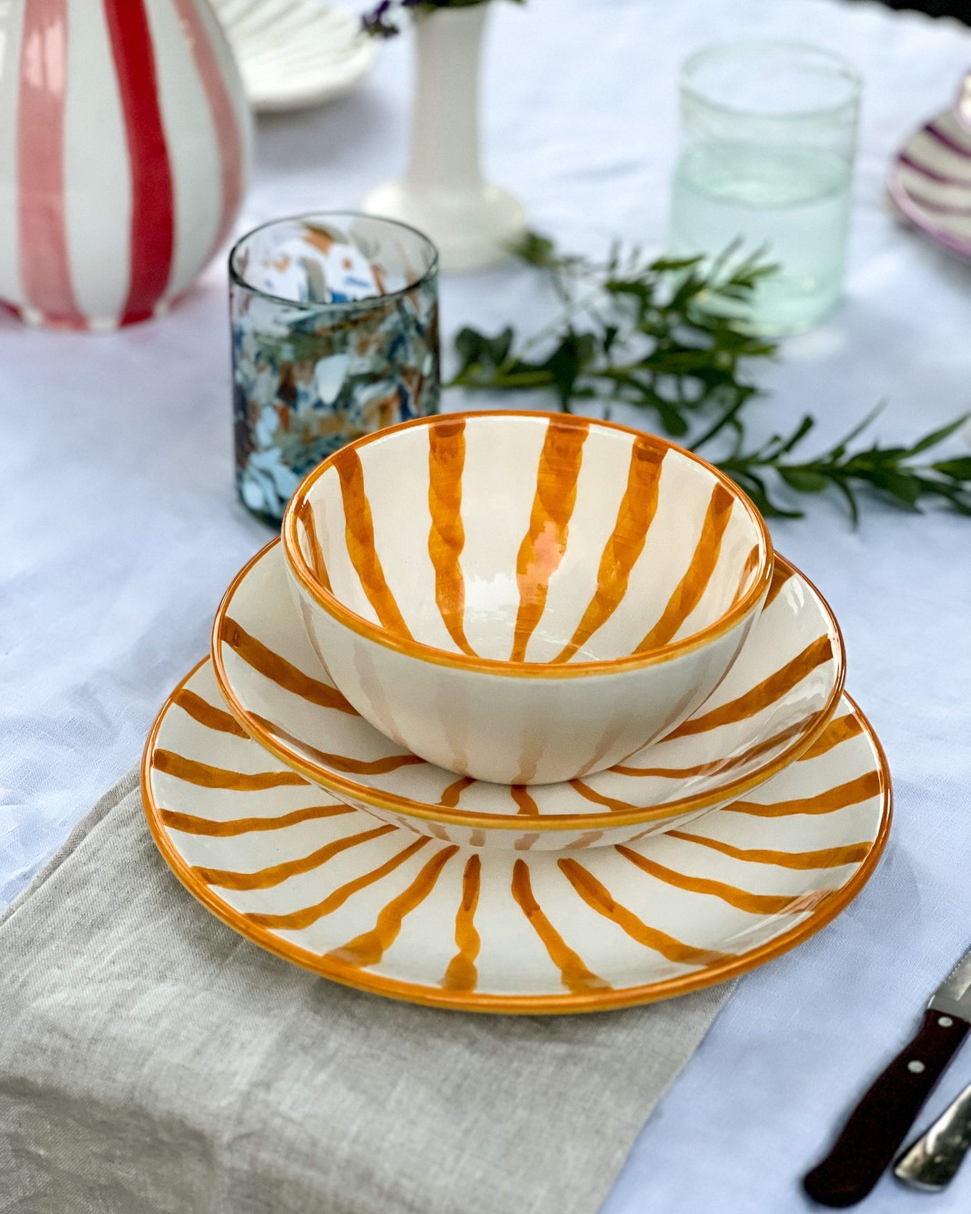 Woven Rosa Hand painted Wave Breakfast Bowl Sunglow - Radical Living