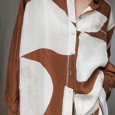 Caroline Dickinson Hand Printed Capri Silk Shirt - Radical Living