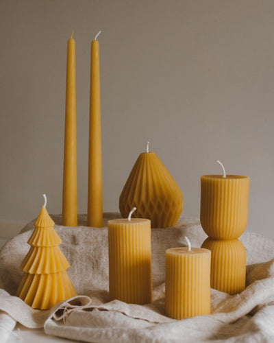 Goldrick Beeswax Candles Organic | Cylinder Candle Pair - Radical Giving