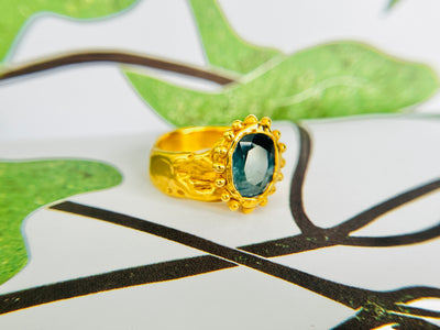 Sharlala Jewellery Sea Sapphire Anemone Ring Gold Vermeil