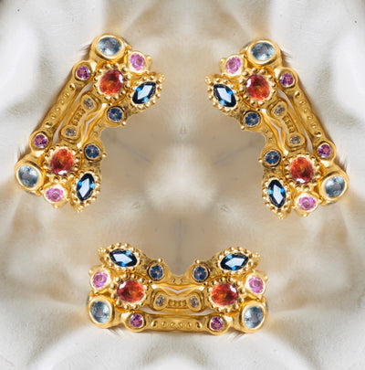 Sharlala Jewellery Pink, Orange & White Sapphire Ring