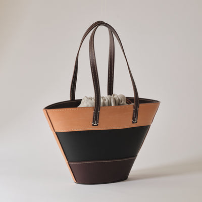 Lucy Welton Handmade Leather Margot Bag Tan, Brown & black