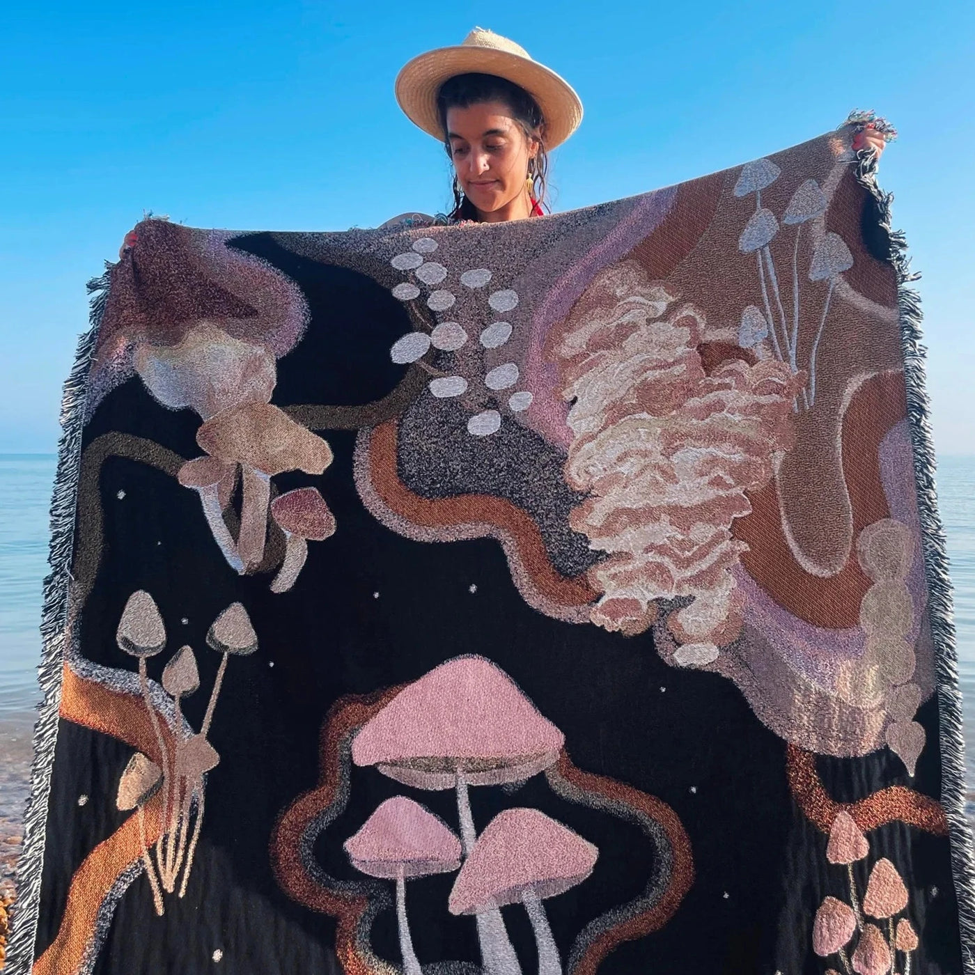 Nikki Strange Mushroom wonderland woven throw/blanket - Radical Liviing