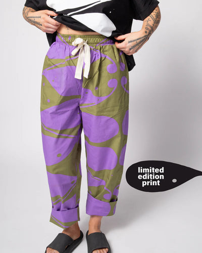Irregular Sleep Pattern High Waisted Trowser in Olive