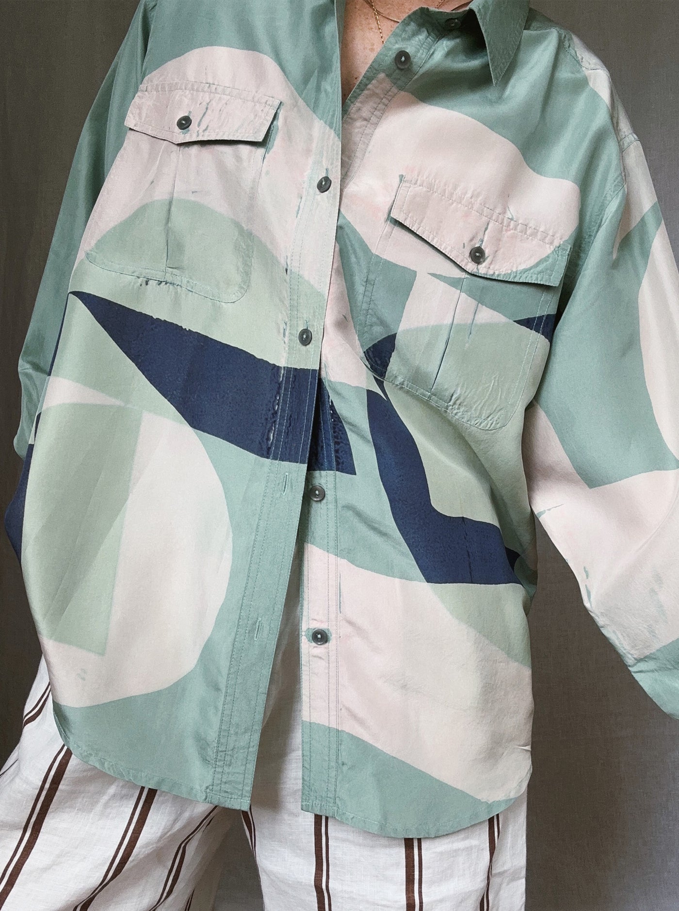 Caroline Dickinson Hand Printed Palma Silk Shirt - Radical Living