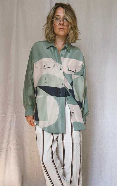 Caroline Dickinson Hand Printed Palma Silk Shirt - Radical Living