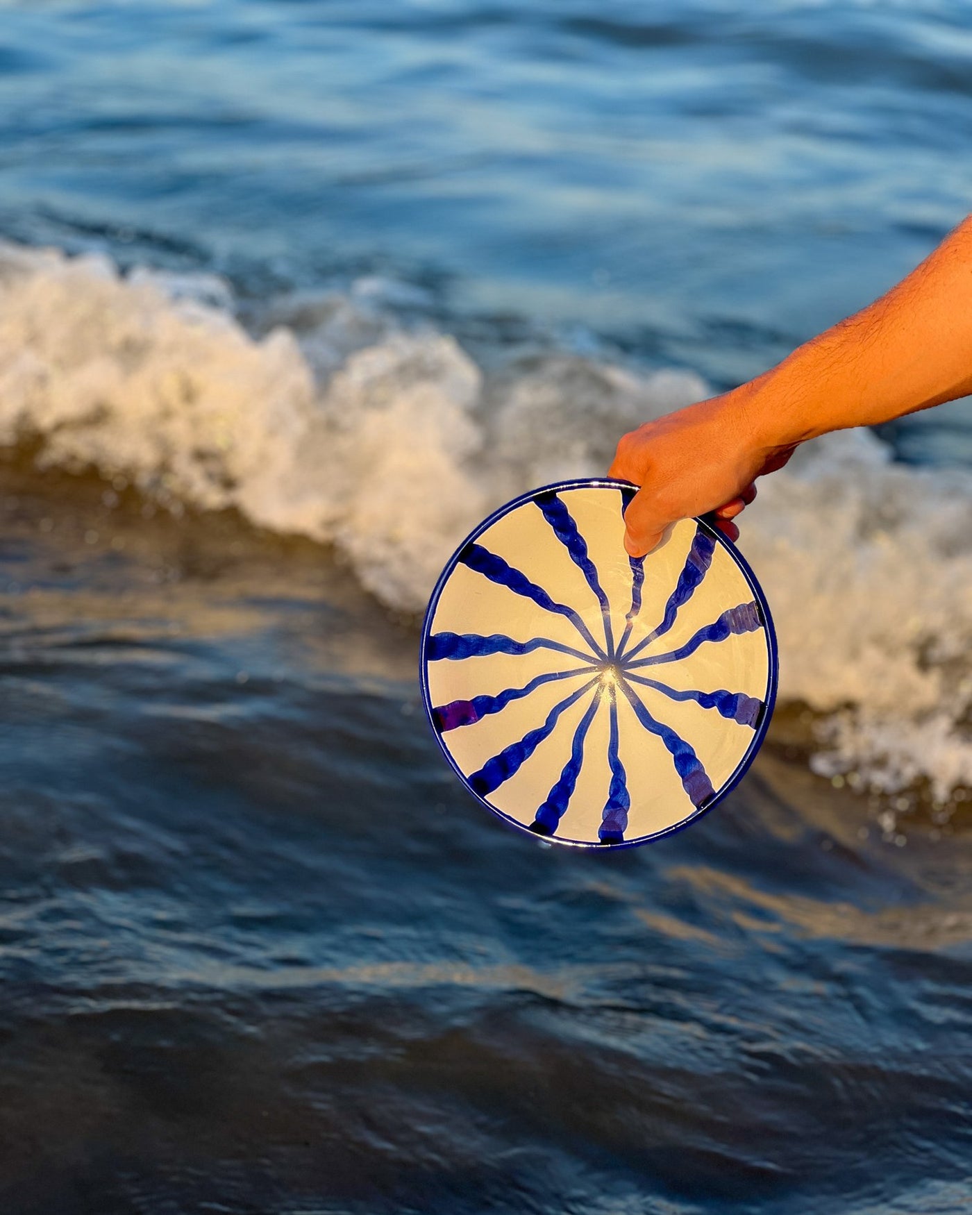 Woven Rosa Hand painted Wave Pasta Bowl Azure - Radical Living 