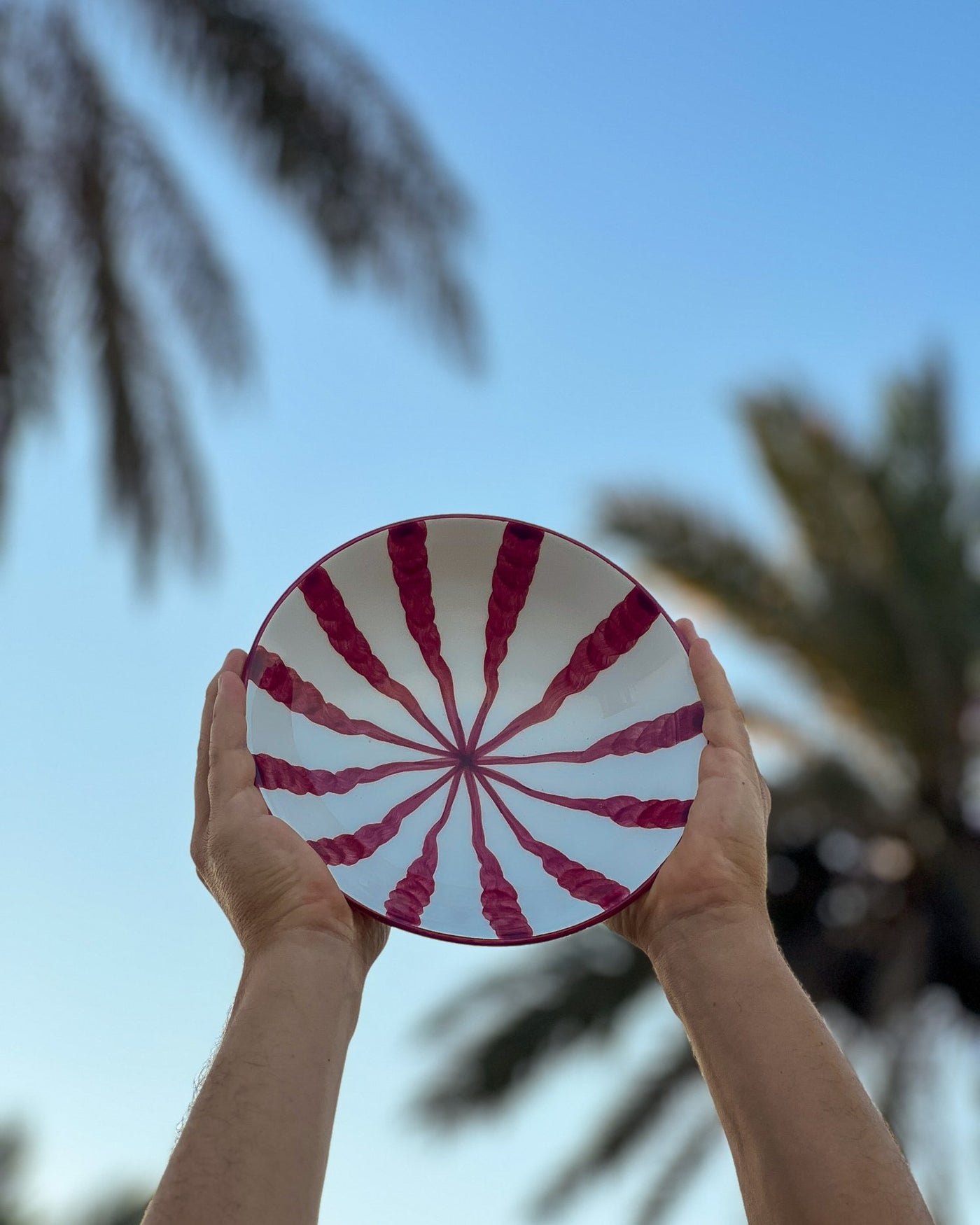 Woven Rosa Hand painted Wave Pasta Bowl Grenadine - Radical Living