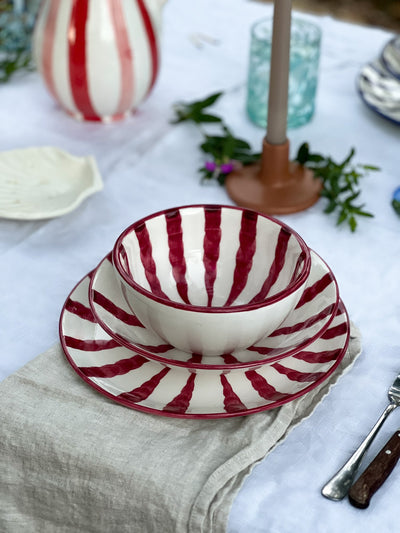 Woven Rosa Hand painted Wave Pasta Bowl Grenadine - Radical Living