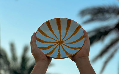 Woven Rosa Hand painted Wave Pasta Bowl Sunglow - Radical Living 