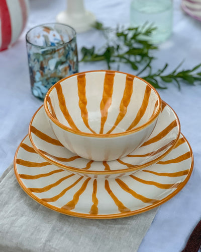 Woven Rosa Hand painted Wave Pasta Bowl Sunglow - Radical Living 