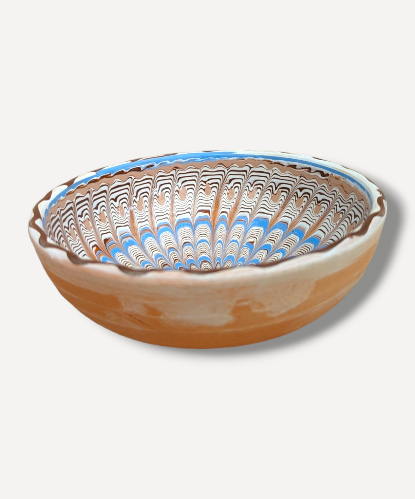 Casa De Folklore Almond Blue Serving Bowl - Radical Living 