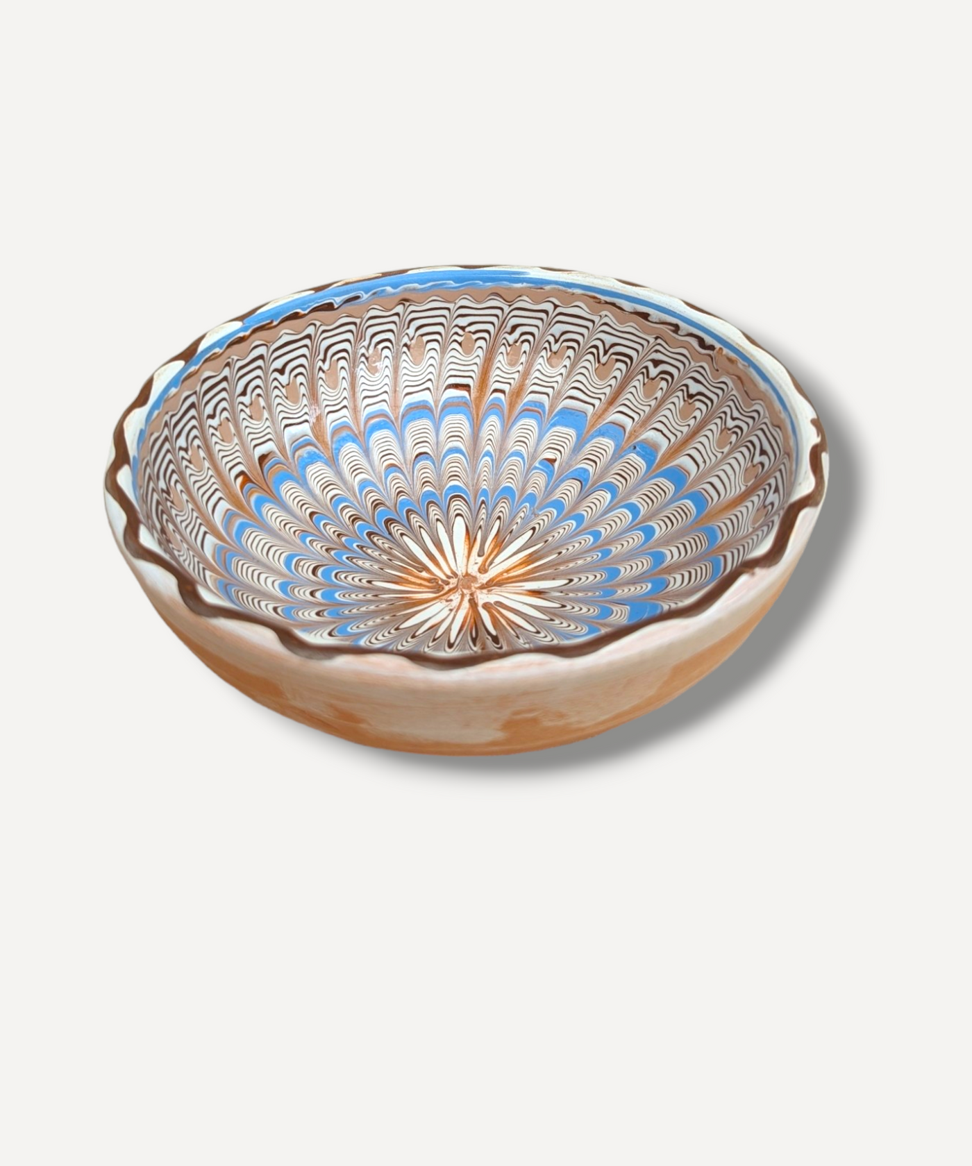 Casa De Folklore Almond Blue Serving Bowl - Radical Living 