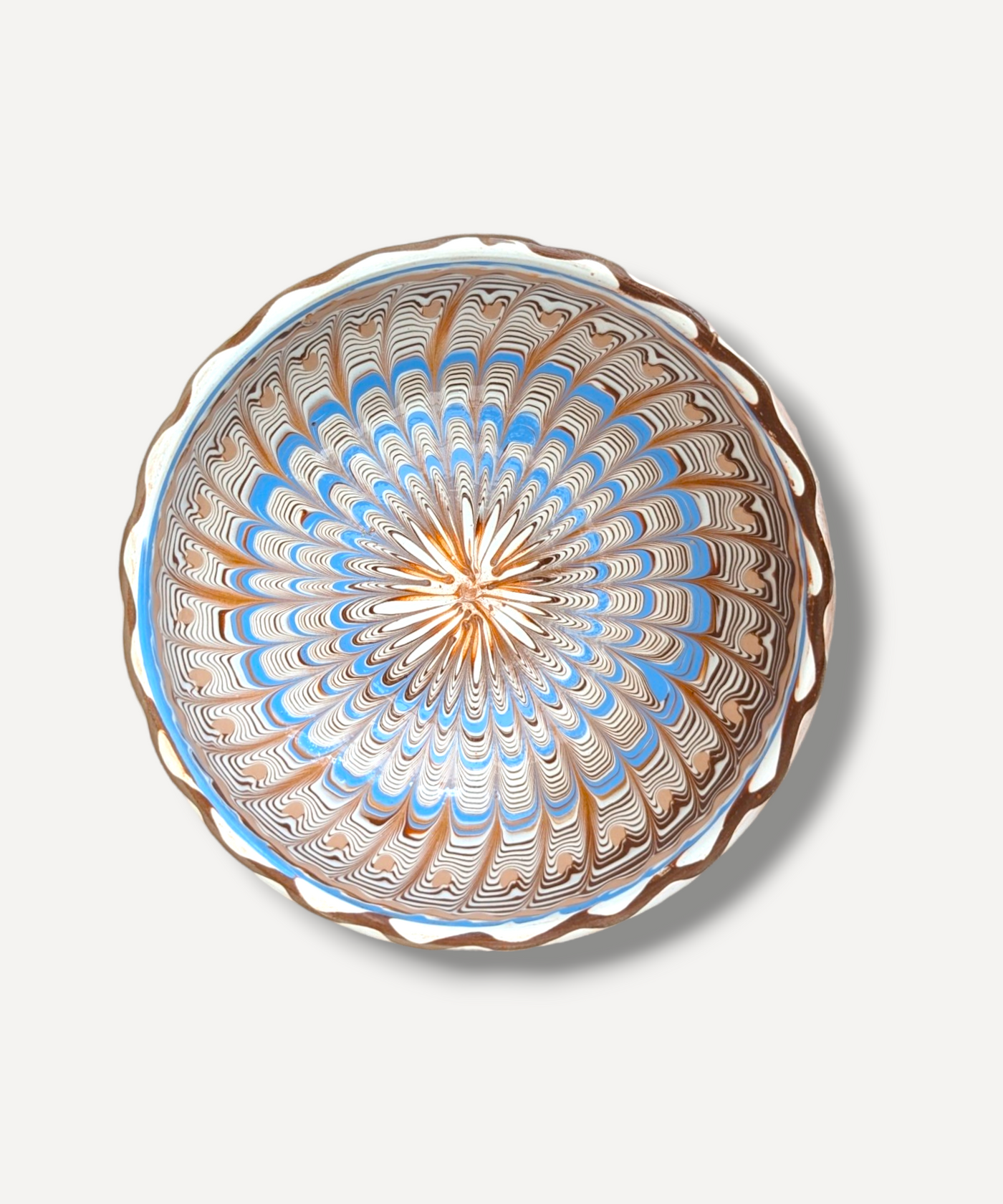 Casa De Folklore Almond Blue Serving Bowl - Radical Living 