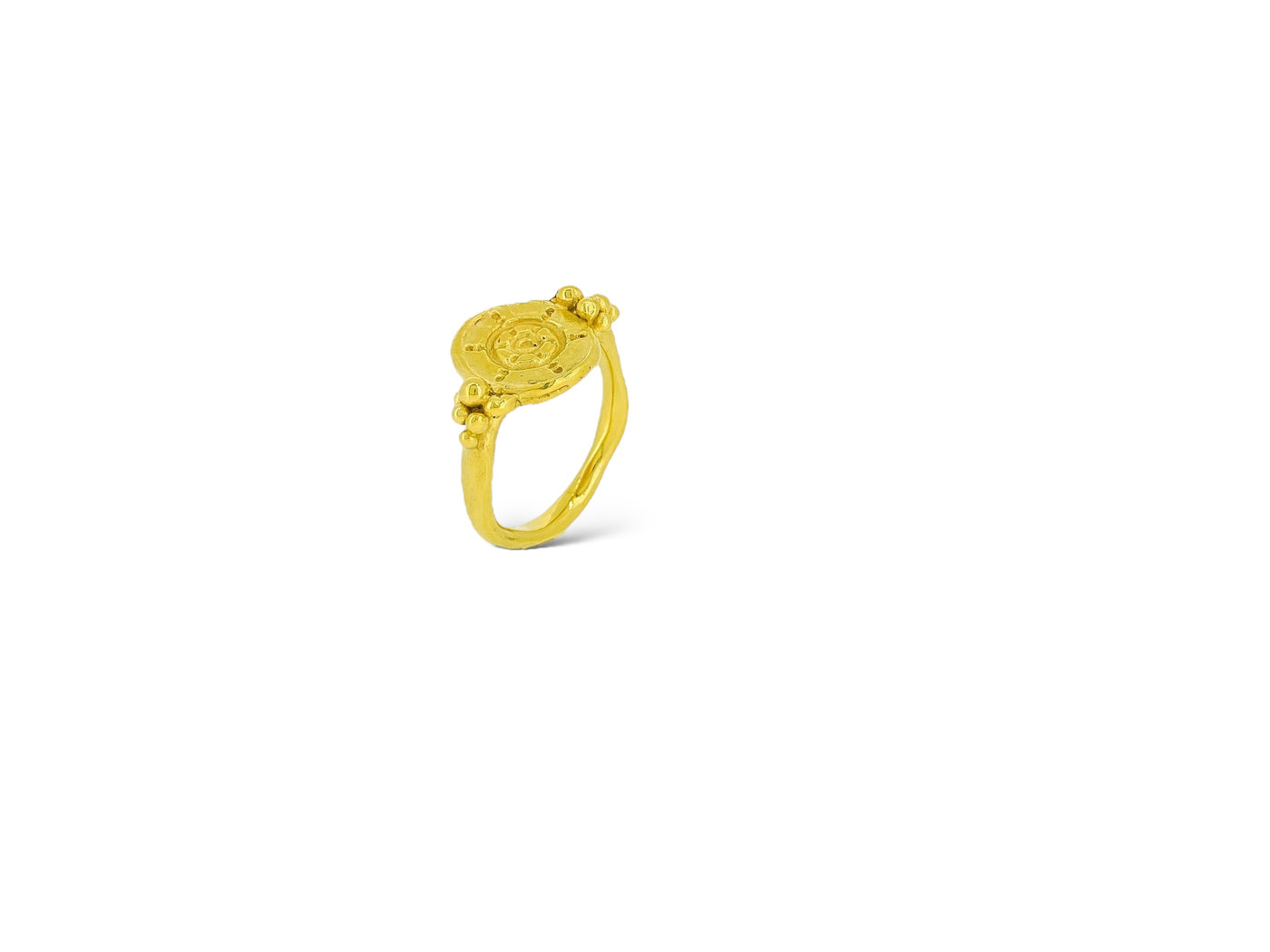 Sharlala Jewellery Granulated Wheel Rings Gold Vermeil