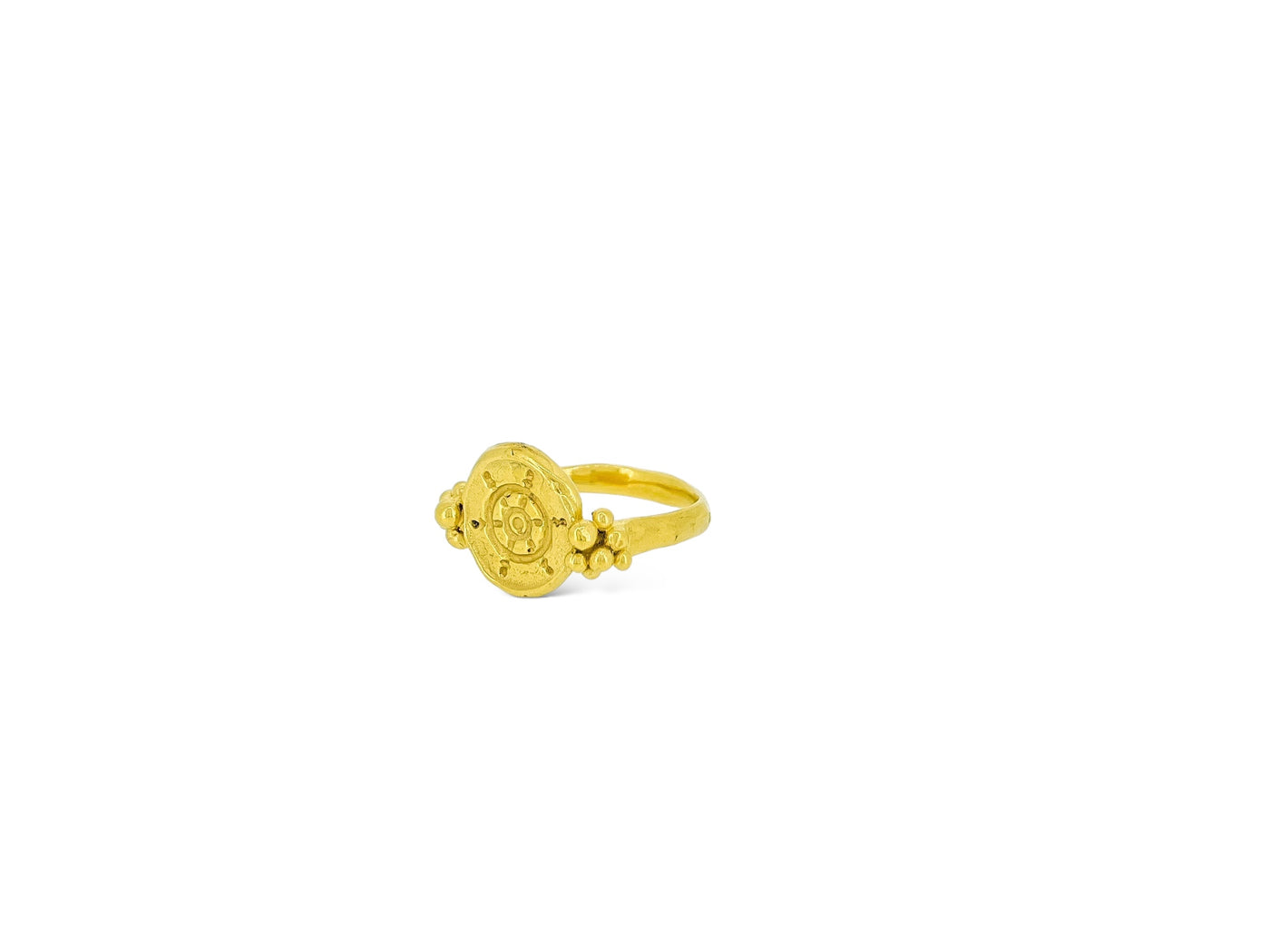 Sharlala Jewellery Granulated Wheel Rings Gold Vermeil