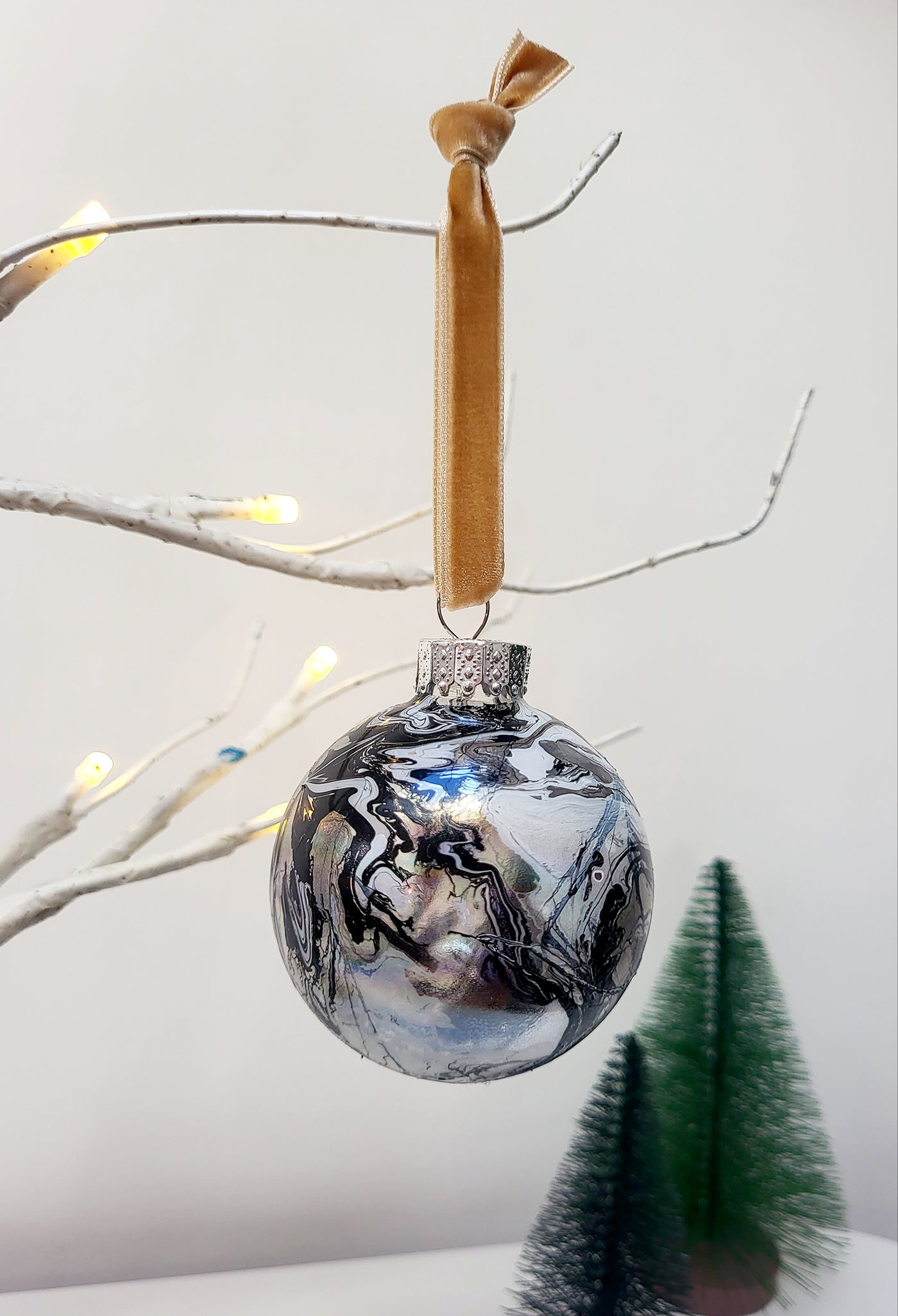 Rosie Grace Studio Christmas Baubles Black, White & Silver - Radical Living