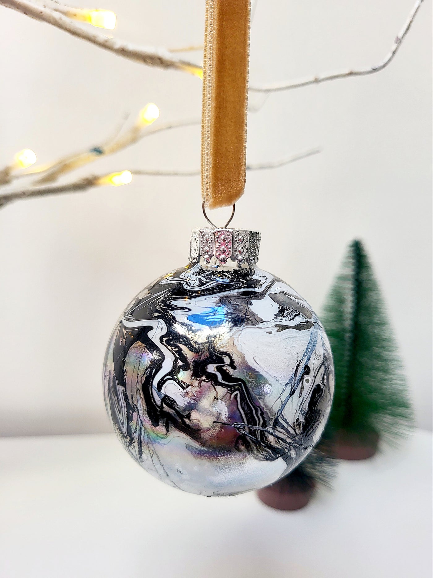 Rosie Grace Studio Christmas Baubles Black, White & Silver - Radical Living