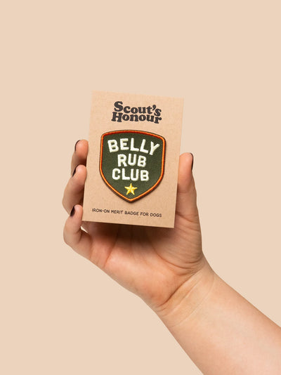 Scouts Honour Belly Rub Club Iron-on Patch for Dogs - Radical Living