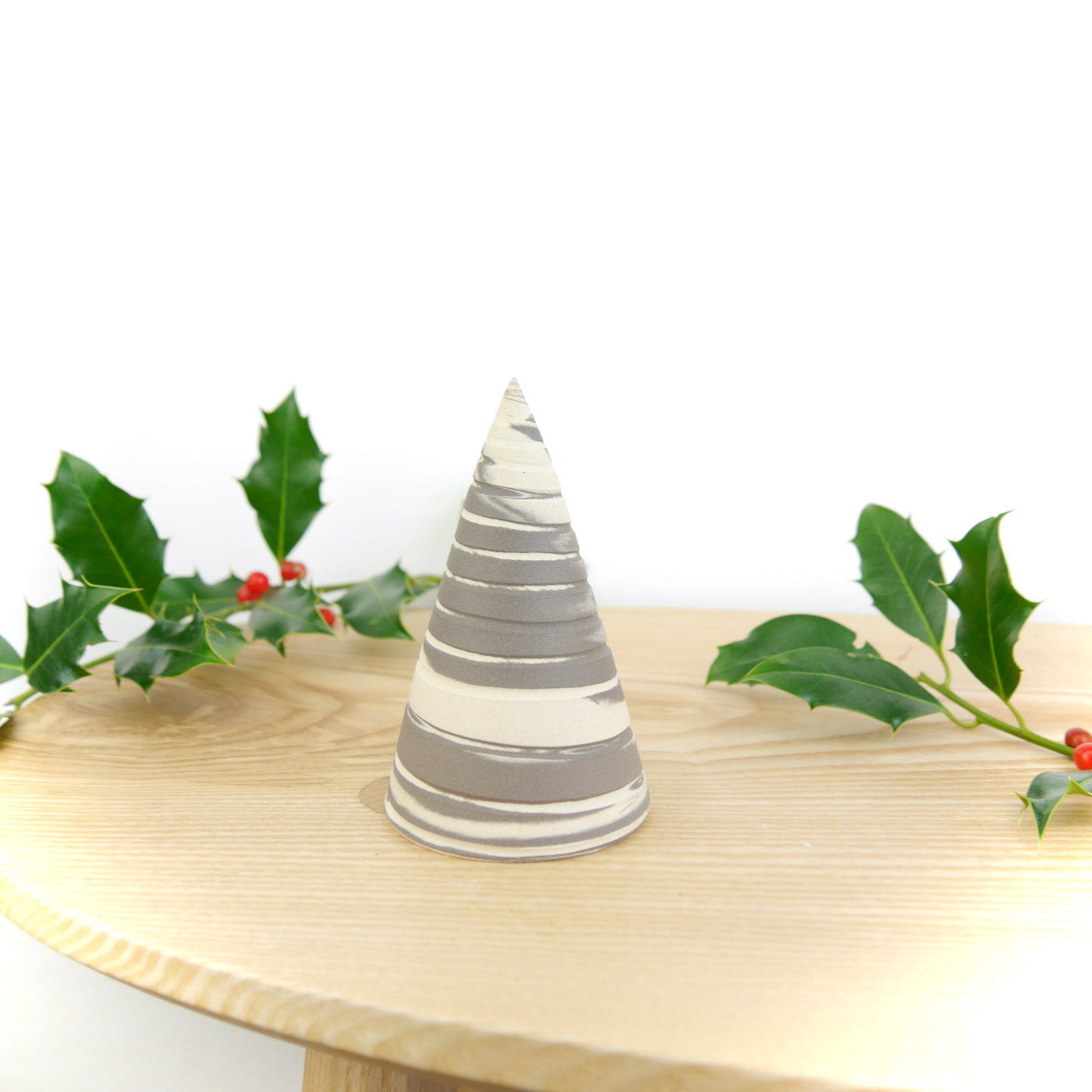 Throw To Fire Handmade Marble Ceramic Christmas Tree Unglazed