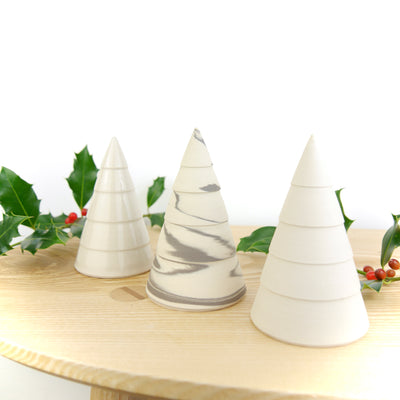 Throw To Fire Handmade Marble Ceramic Christmas Tree Unglazed