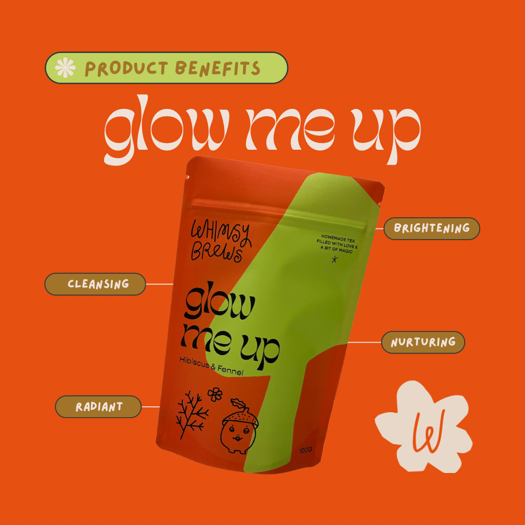 Whimsy Brews Glow Me Up Herbal Tea - Radical Living 