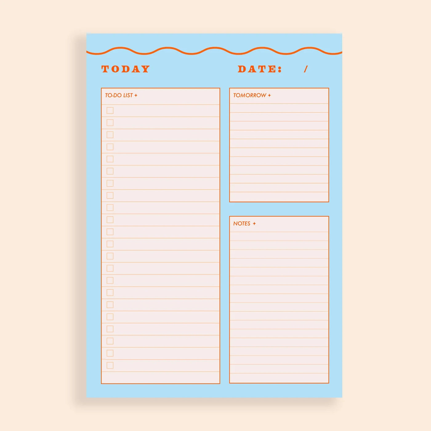 Lately Studio A5 Blue Wiggle Daily Desk Pad - Radical Giving