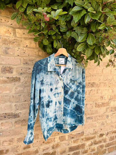 Again & Again Blue Tie-Dye Silk Shirt - Radical Living