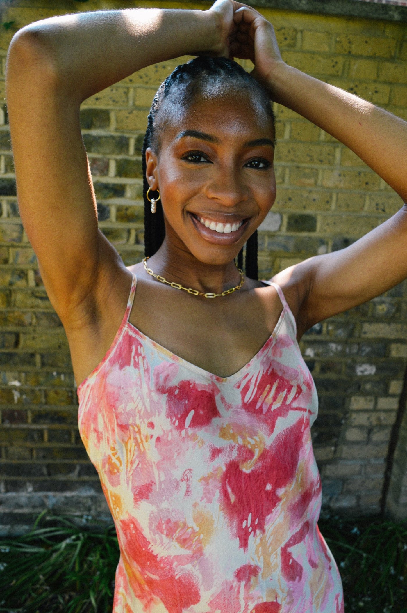 Again & Again Floral Screen Printed Colourful Silk Mini Dress