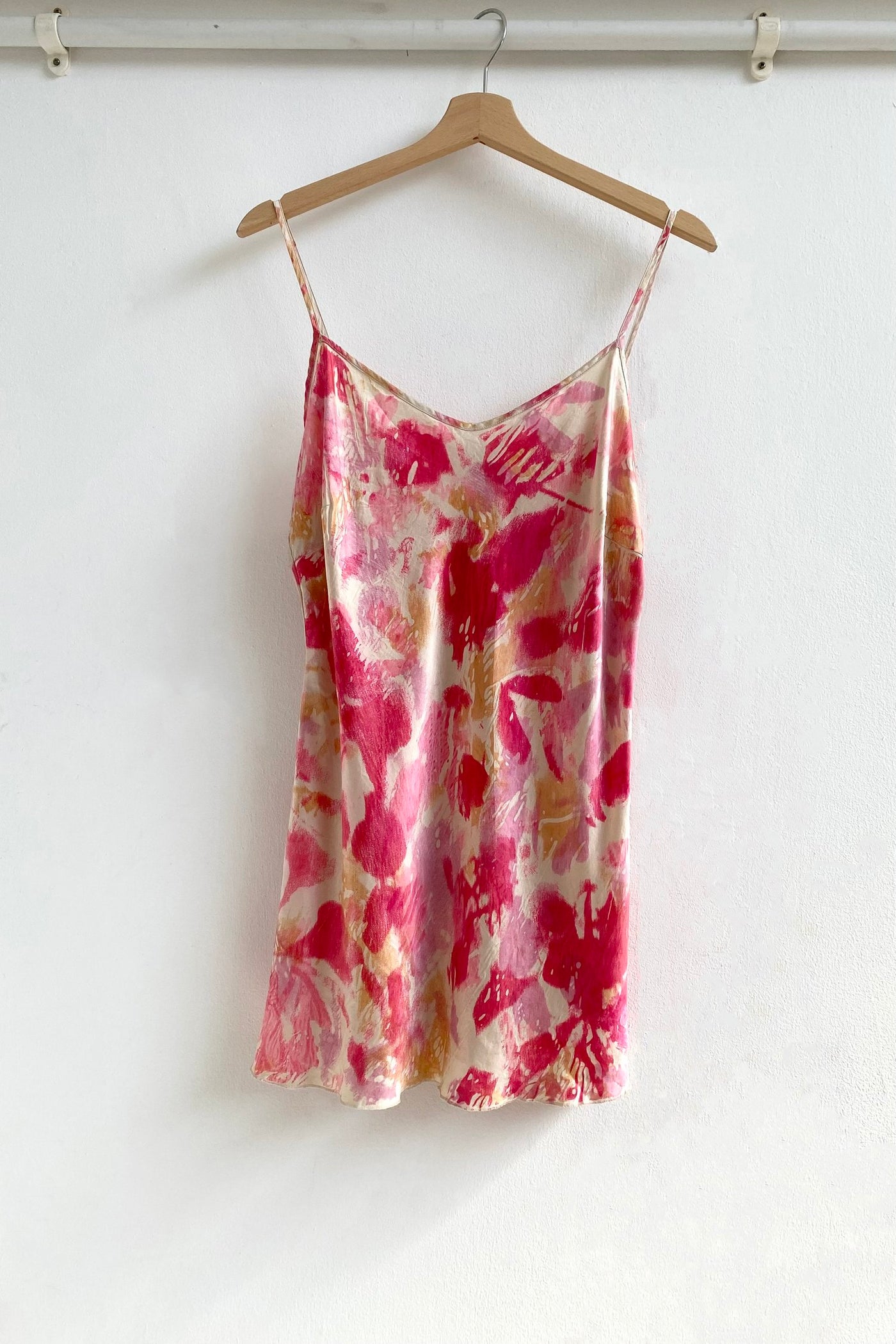 Again & Again Floral Screen Printed Colourful Silk Mini Dress