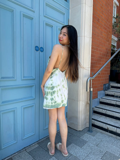 Again & Again Green Tie Dye Mini Dress - Radical Living