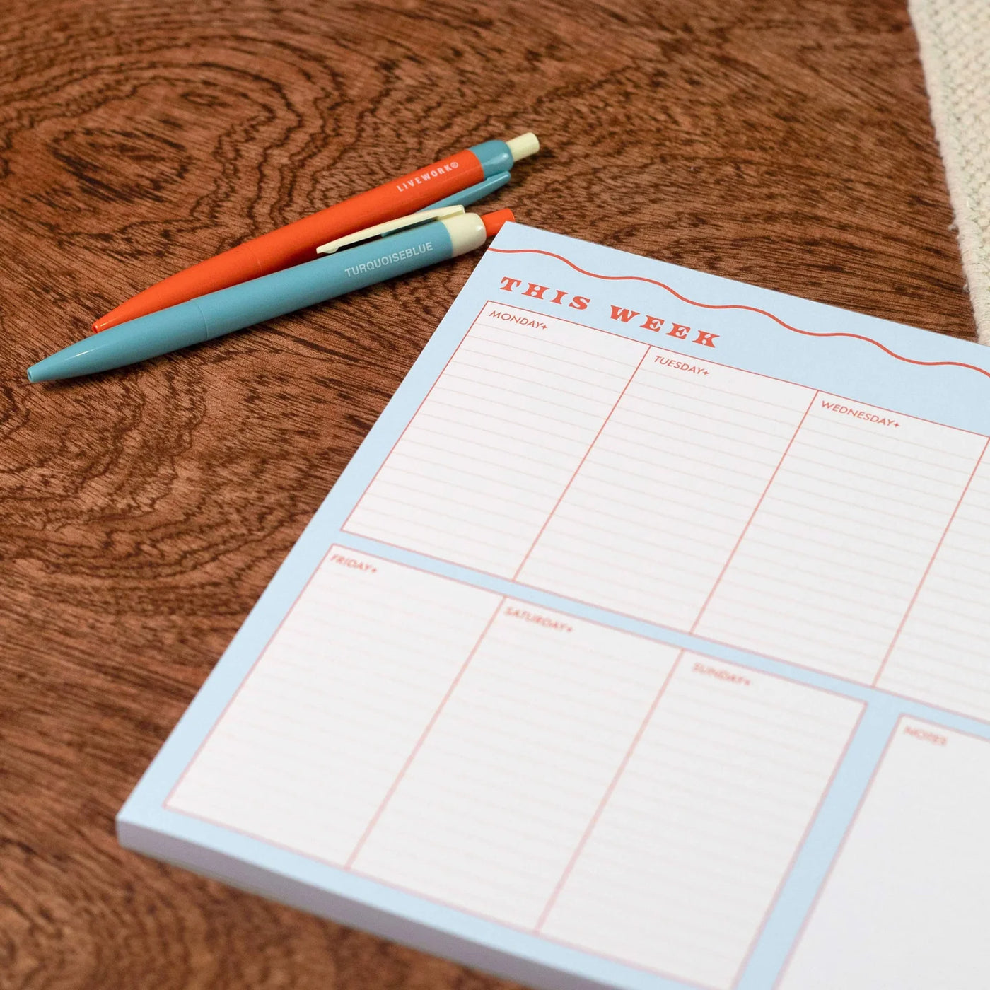 Lately Studio A4 Blue Wiggle Weekly Planner Pad with Habit Tracker - Radical Giving