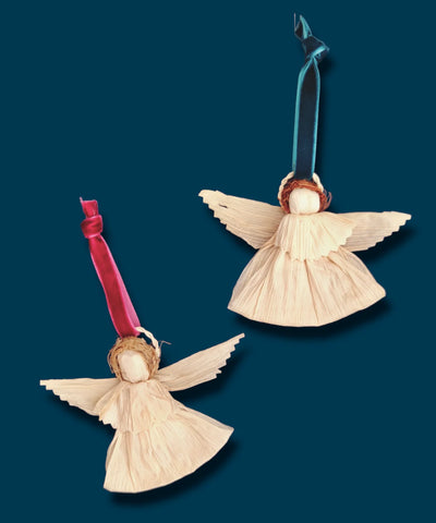 Casa De Folklore Corn Husk Angel Christmas Decoration