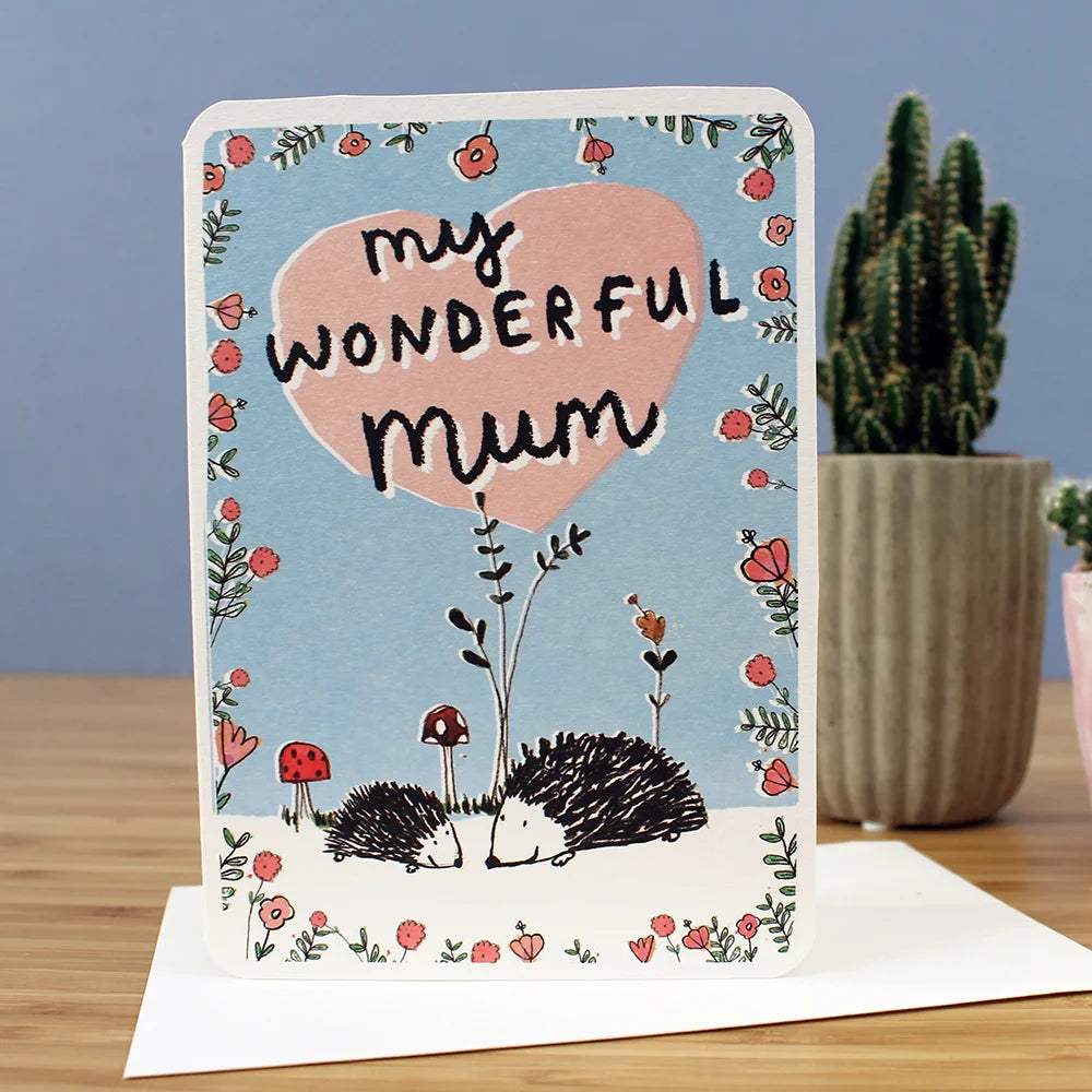 Laura Skilbeck Wonderful Mum Hedgehog Card - Radical Living 