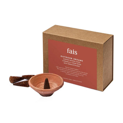 Fais Botanicals Outdoor Mosquito Repellent Incense Cones Citronella + Cedar Wood