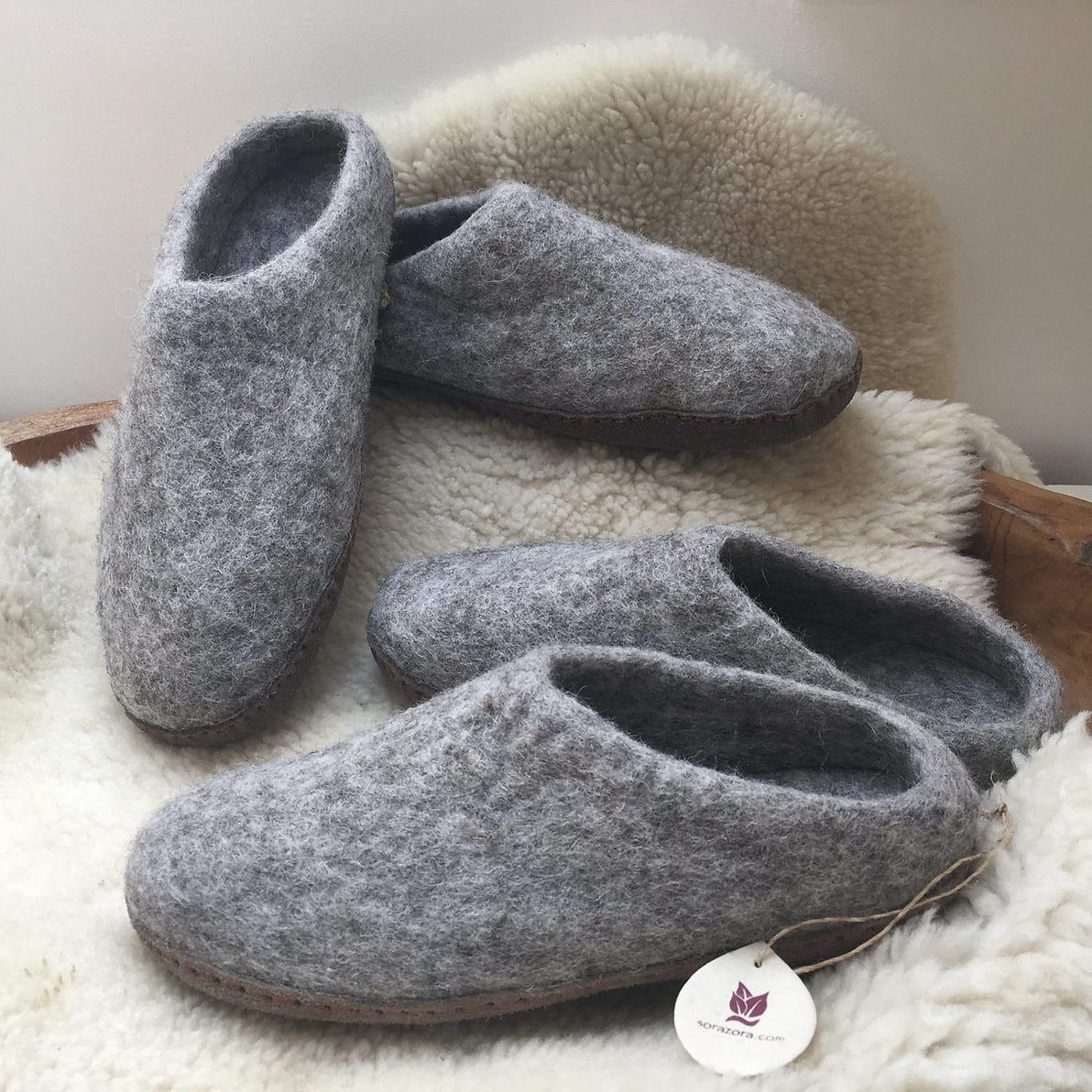Sorazora Handmade Pure Wool Slipper