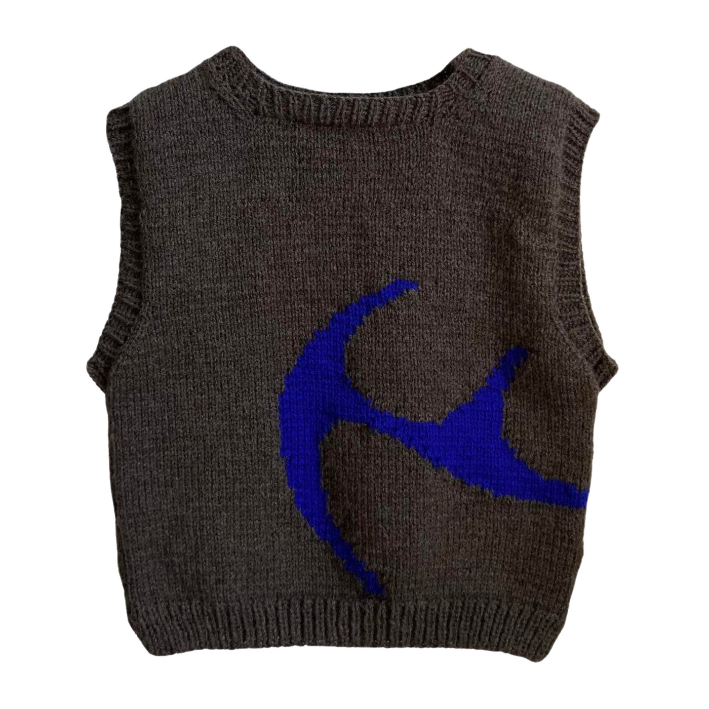 Fontana Hand knitted Blue and Brown Sweater Vest - Radical Living