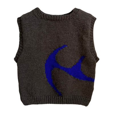 Fontana Hand knitted Blue and Brown Sweater Vest - Radical Living